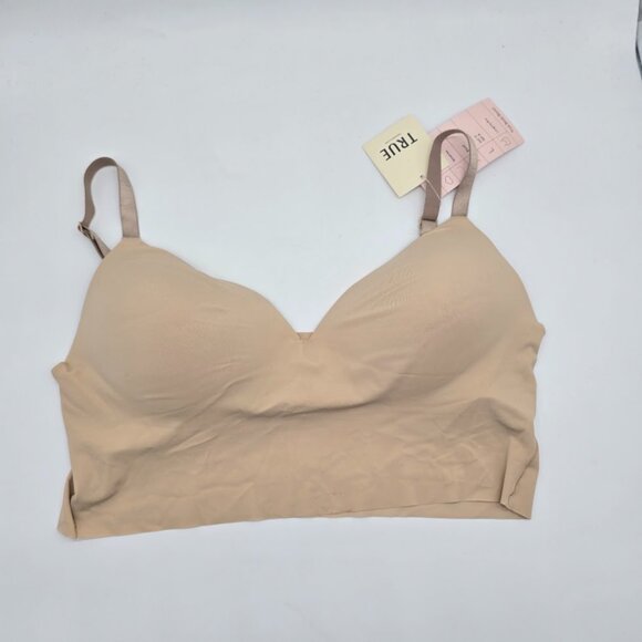 TRUE Longline Bra Womens Large Nude True Body Boost Seamless Adjustable Padded - Picture 8 of 8